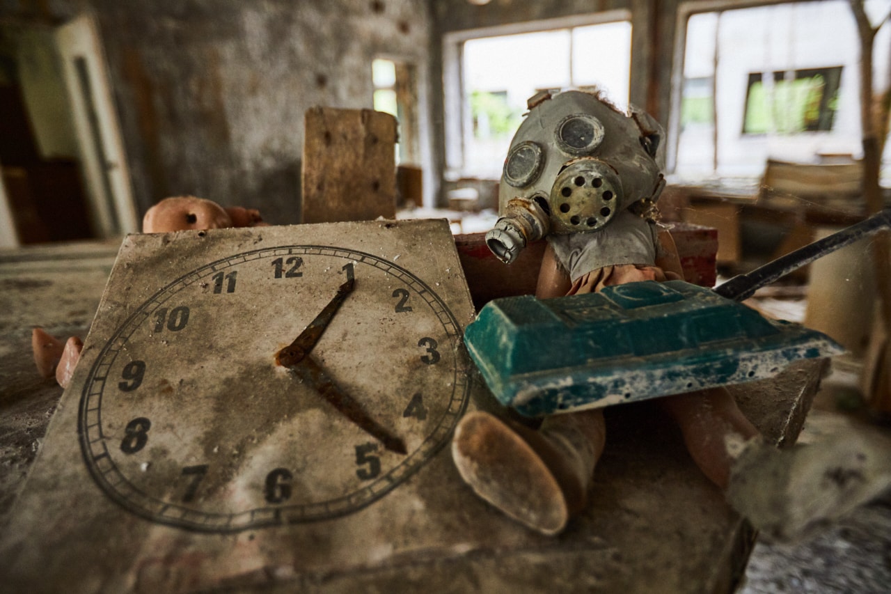 Abandoned kindergarten Chernobyl Exclusion Zone photo now