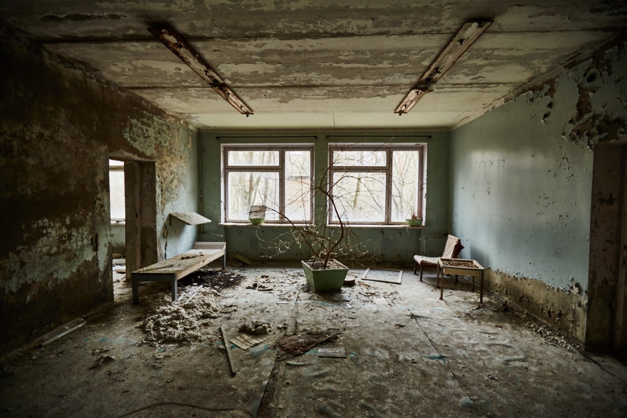Pripyat hospital chernobyl Exclusion Zone photo now