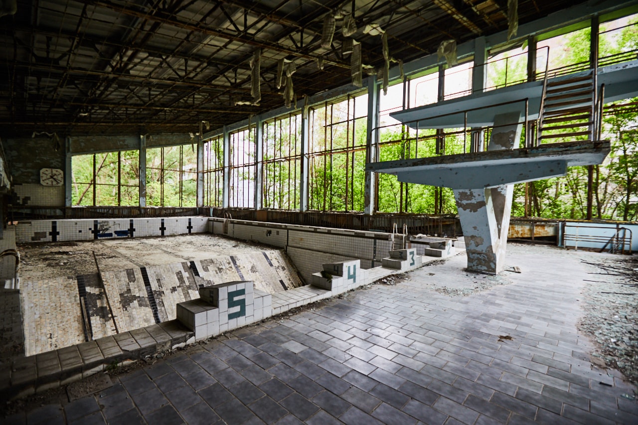 Abandoned swimming pool pripyat Chernobyl Exclusion Zone