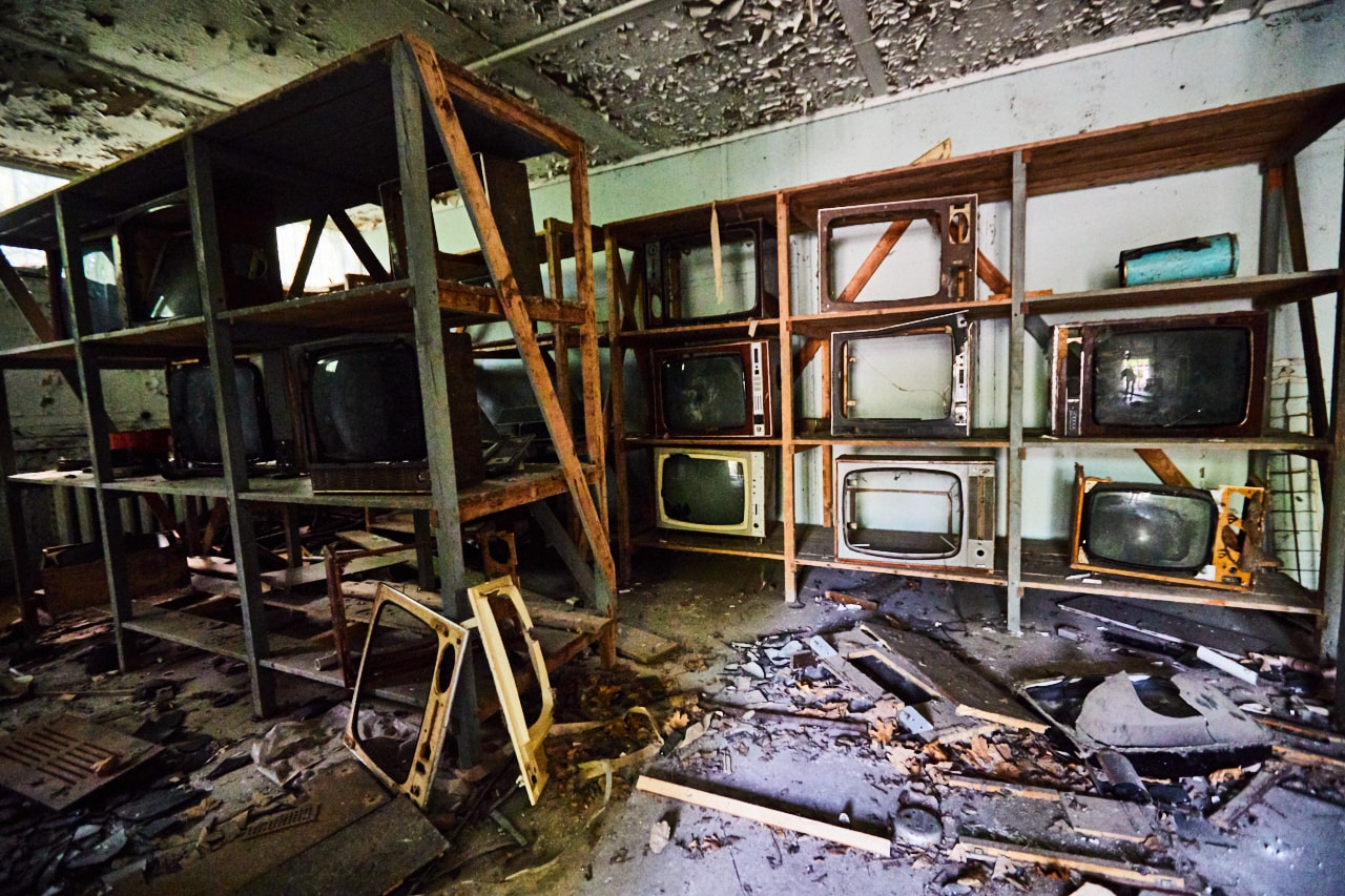 tv store abandoned Pripyat Chernobyl Exclusion Zone